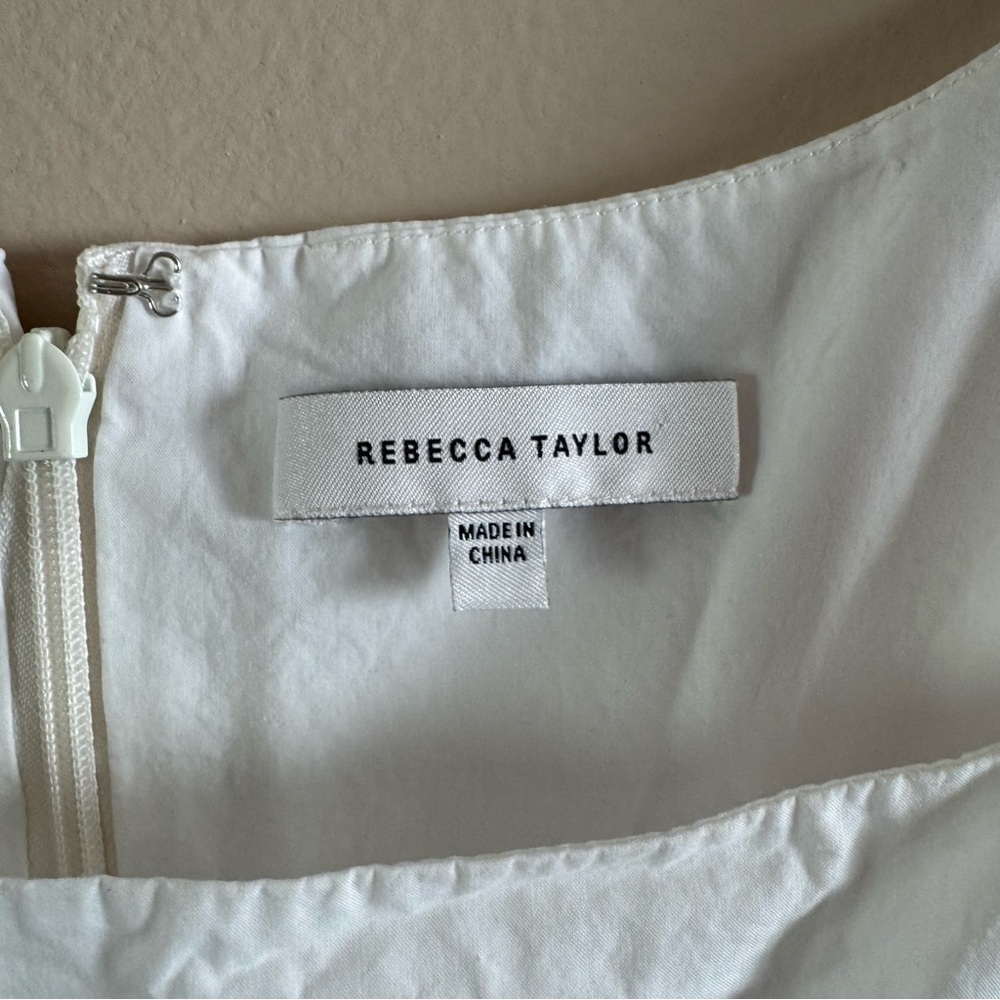 Rebecca Taylor Square Neck Sleeveless White Summer Dress - Empire‎ Waist Size 4 - Picture 6 of 7